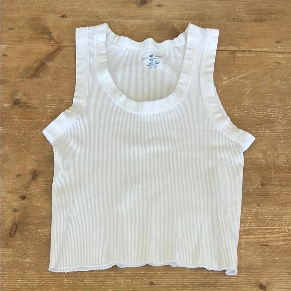 Brandy Melville white ribbed top